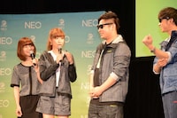 左からあいにゃん、ひなんちゅ、はまやねん、田中シングル。