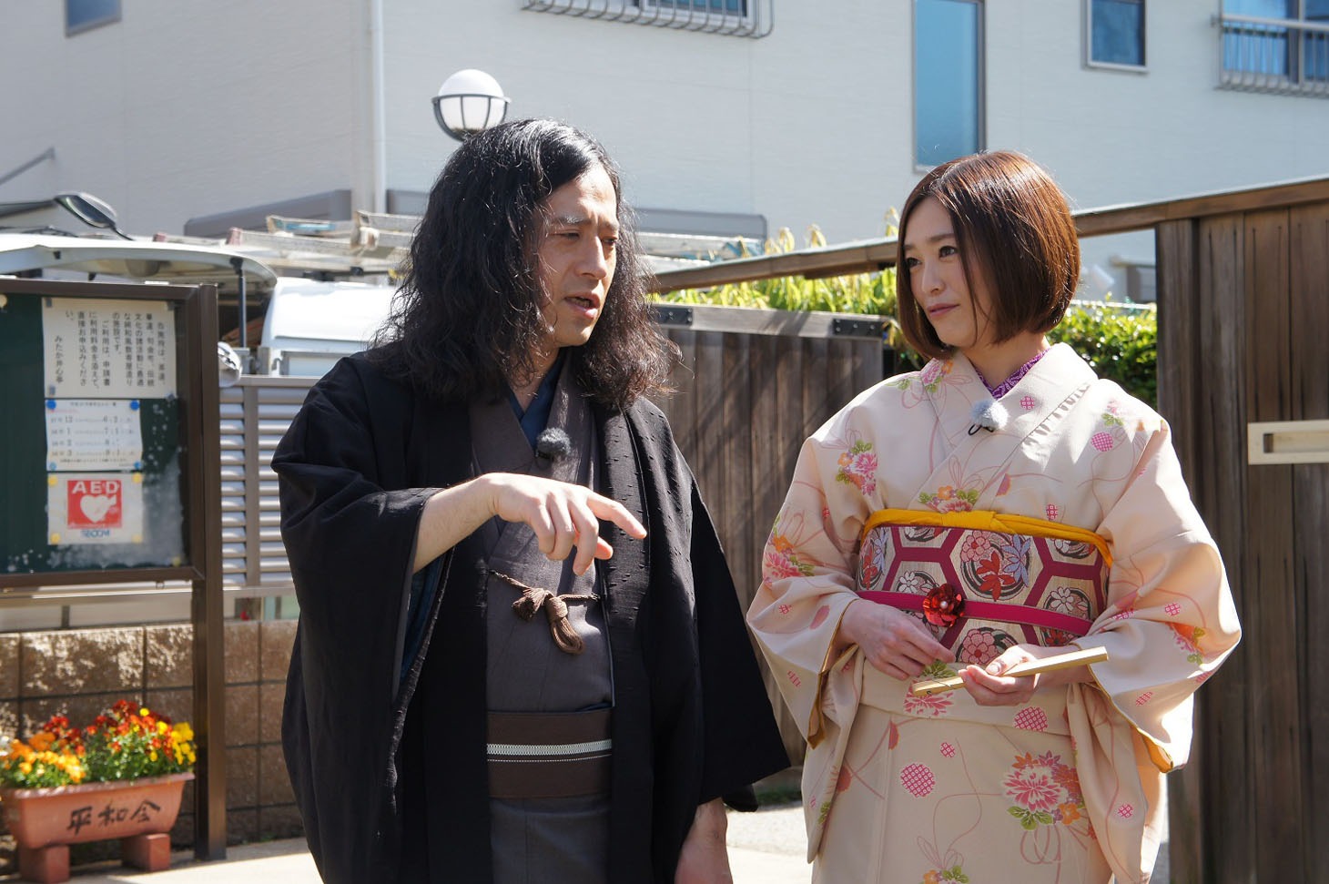 みたか井心亭でのロケの様子。