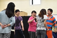 公開舞台稽古の様子。