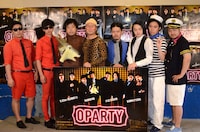 「OPARTY」を開催する8.6秒バズーカー、バンビーノ、ピスタチオ、クマムシ（左から）。