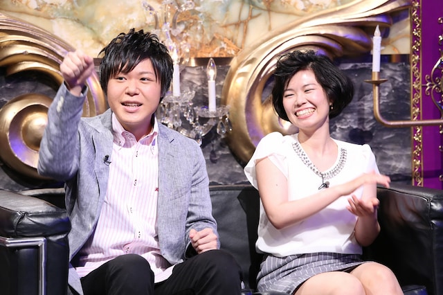 「有吉反省会」反省人の細山貴嶺と宇野なおみ（左から）。(c)日本テレビ