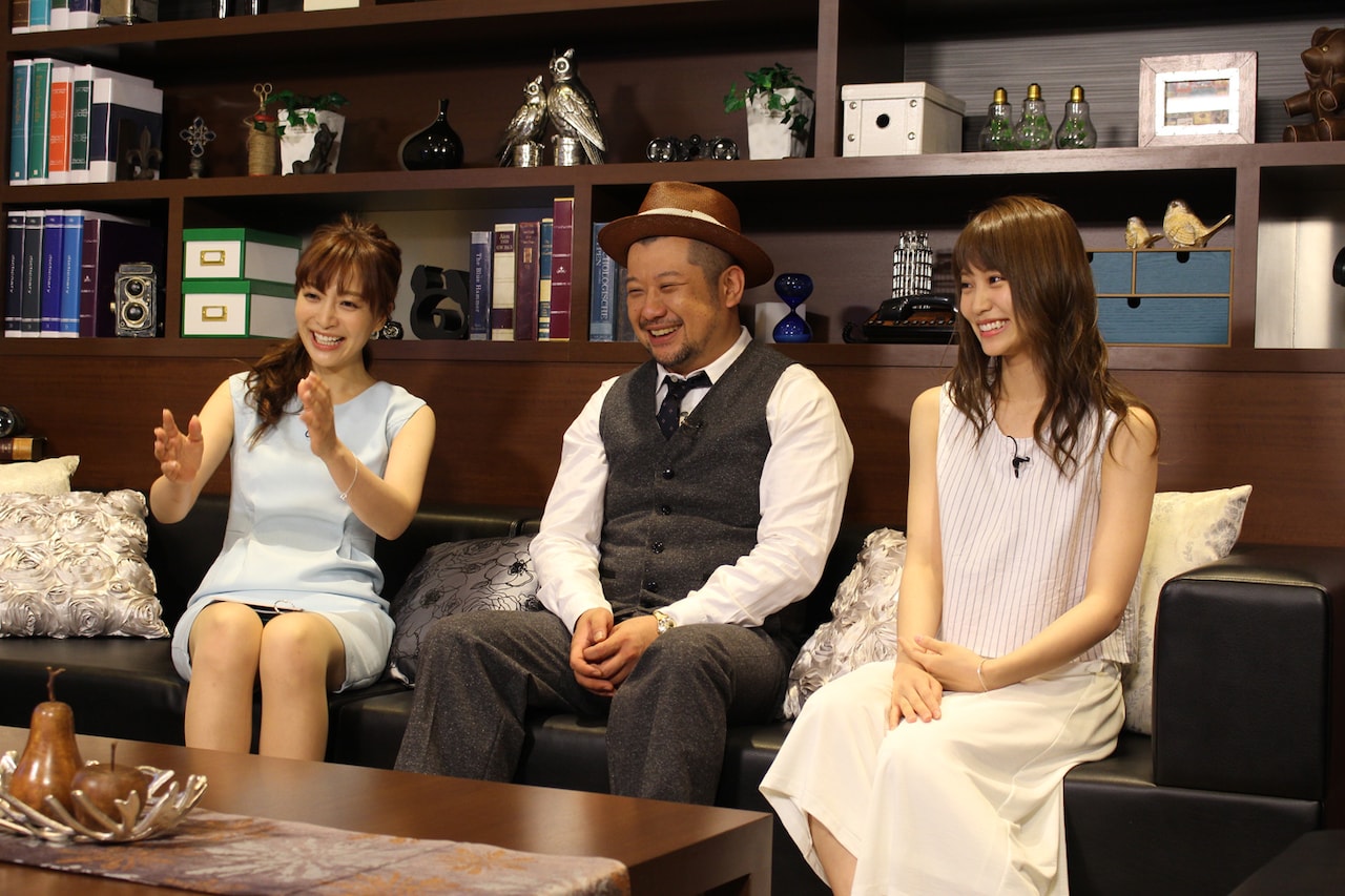 新番組「どうなる？」出演者の竹内渉、ケンドーコバヤシ、永尾まりや（左から）。(c)TOKYO MX