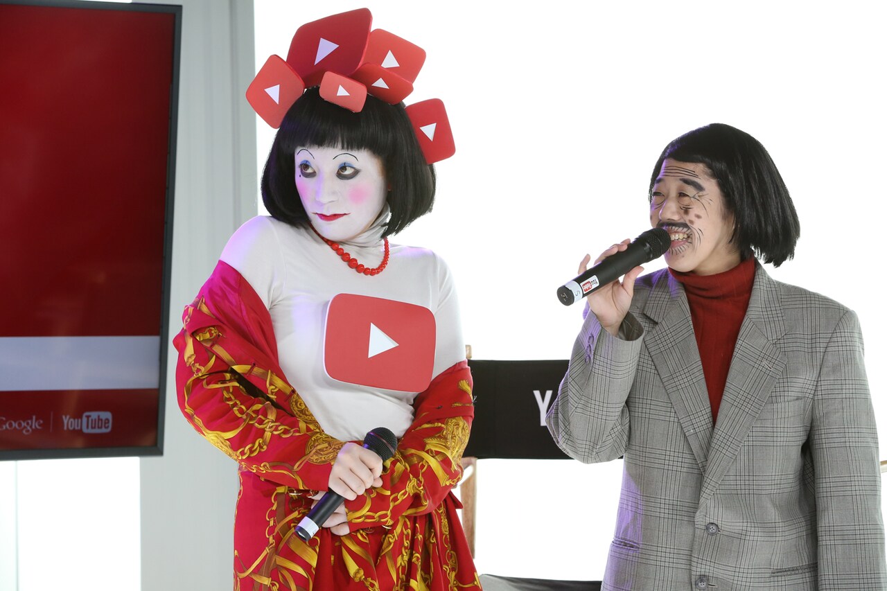 「YouTuberデビューワークショップ」に登場した日本エレキテル連合。