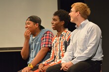 手前から厚切りジェイソン、超新塾アイク・B・ヌワラ、マテンロウ・アントニー。