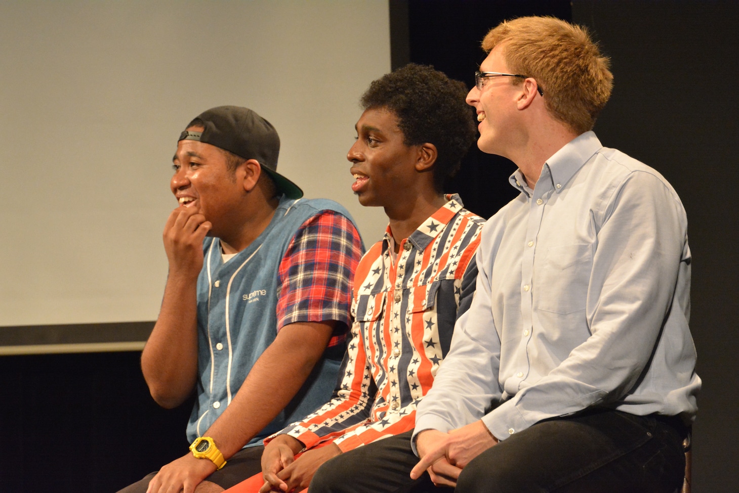 手前から厚切りジェイソン、超新塾アイク・B・ヌワラ、マテンロウ・アントニー。