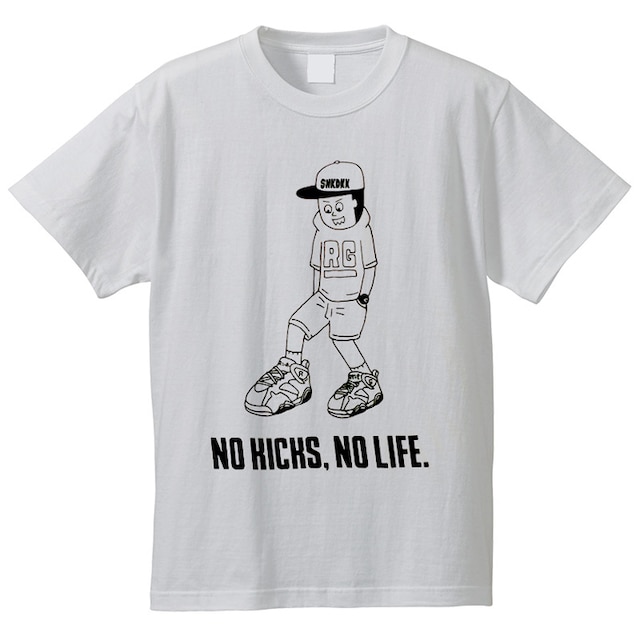 レイザーラモンRG主催「スニーカー同好会」とタワーレコードによる「NO KICKS, NO LIFE.グッズ」のTシャツ（WHITE）のイメージ。(c)YOSHIMOTO KOGYO
