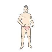 ゲーム「OTOKO TOWER」のキャラクターふうに描かれたとにかく明るい安村。