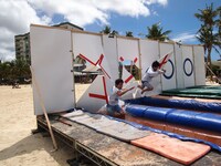 「第35回全国高等学校クイズ選手権」アメリカラウンドの様子。（c)NTV