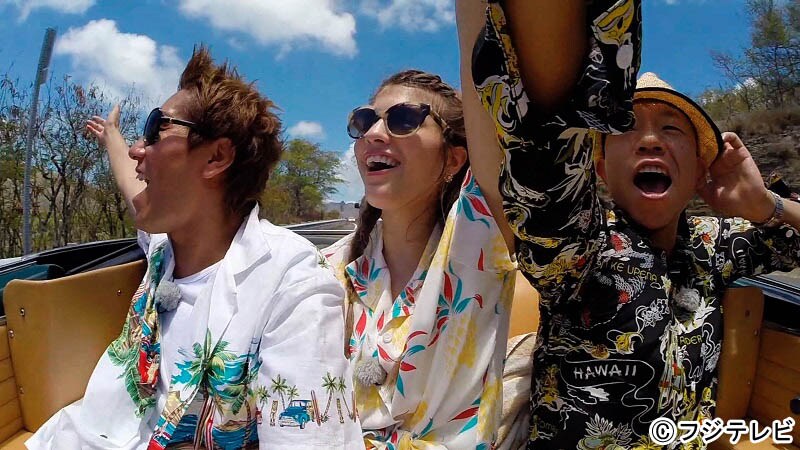 「有吉の夏休み2015」のスピンオフ番組に出演する（左から）狩野英孝、マギー、バイきんぐ小峠。