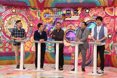 「アメトーーク！」の「立ちトーーク」に出演する（左から）品川庄司・品川、プラスマイナス兼光、千鳥・大悟、ナイツ塙、土田晃之。(c)テレビ朝日