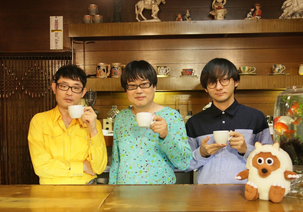 左からキングオブコメディ今野、六角精児、波岡一喜。 (c)メ～テレ