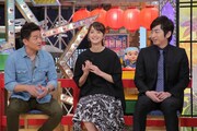 左からスピードワゴン井戸田、佐々木希、羽田圭介。 (c)日本テレビ