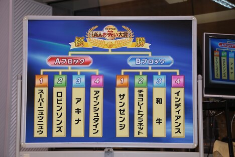「平成27年度 NHK新人お笑い大賞」出番順抽選の結果。(c)NHK