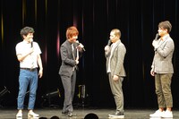 トークコーナーに登場した流れ星ちゅうえい、瀧上、天竺鼠・川原、瀬下。