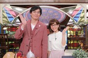 「起笑転結」MCの博多大吉と田中みな実（左から）。(c)日本テレビ