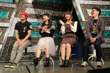左から平成ノブシコブシ徳井、山内遥（さんみゅ～）、飯田里穂、天津・向。