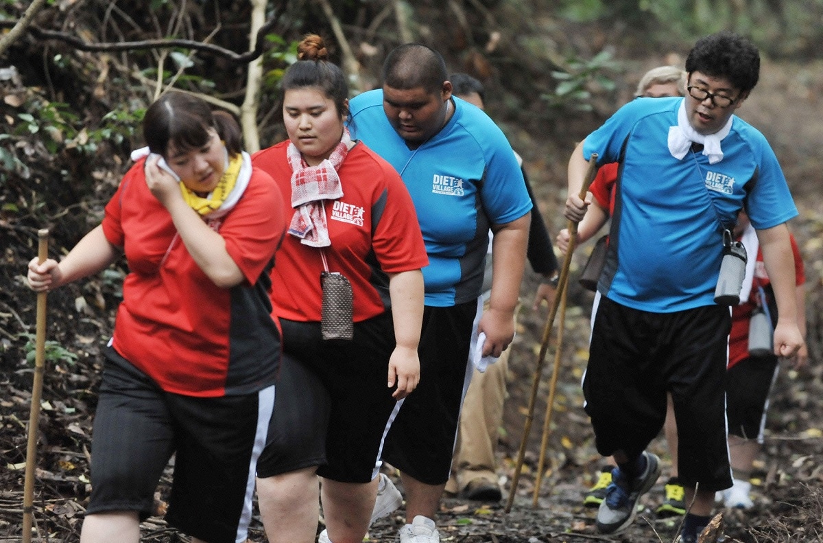 「ダイエット・ヴィレッジ『デブのままでは終われない』汗と涙の大減量合宿」のワンシーン。 (c)日本テレビ