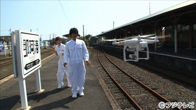 ドローンロケの様子。