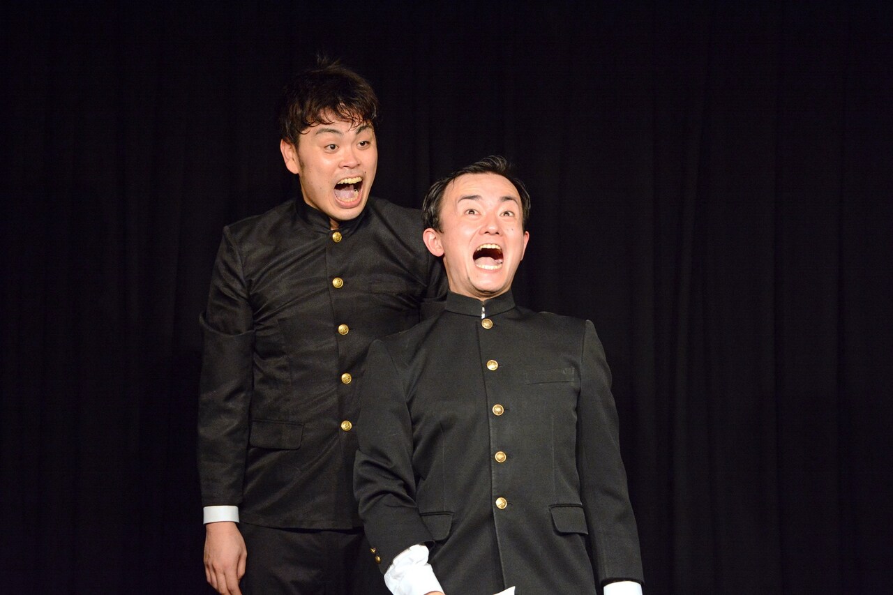 最後に披露した合格発表のネタのワンシーン。