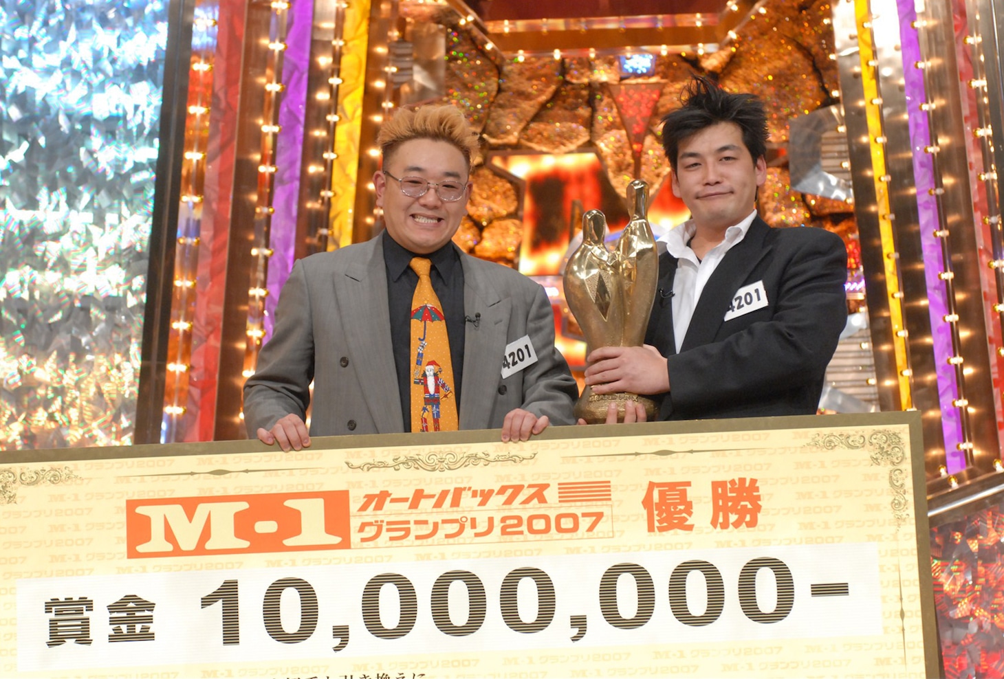「M-1グランプリ」2007年チャンピオンのサンドウィッチマン。(c)ABC
