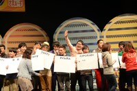 投票中の様子。