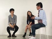 「QREATOR'S calendar」第1回ゲストのキングコング西野、椎木里佳、堀江貴文（左から）。