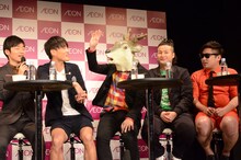 被り物をしないと誰だかわからないと言われるバンビーノ藤田（中央）。