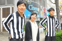 「ぴったり！同点女子」に登場するジャルジャル後藤、アジアン馬場園、ジャルジャル福徳（左から）。(c)関西テレビ