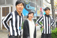 「ぴったり！同点女子」に登場するジャルジャル後藤、アジアン馬場園、ジャルジャル福徳（左から）。(c)関西テレビ