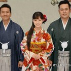 くりぃむしちゅー&橋本環奈が浮世絵の世界に溶け込むCM放送