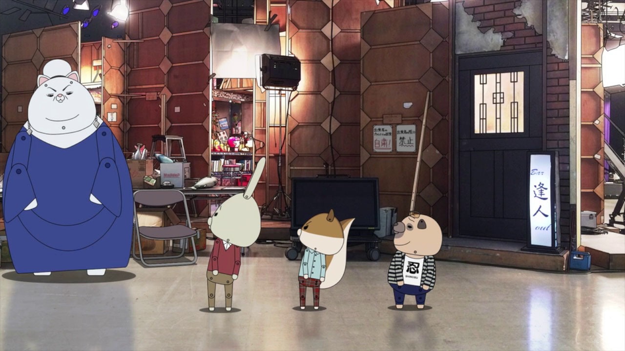「紙兎ロペ 笑う朝には福来るってマジっすか!?」と「アウト×デラックス」のコラボエピソードのワンシーン。