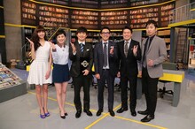 左から新川優愛、ホラン千秋、オードリー若林、おぎやはぎ矢作、ヒロミ、羽田圭介。(c)関西テレビ