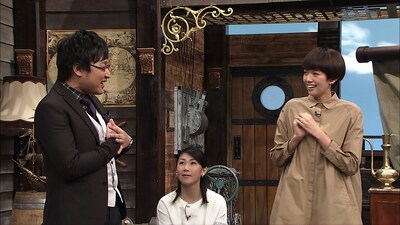 左から南海キャンディーズ山里、古閑美保、佐藤栞里。(c)日本テレビ