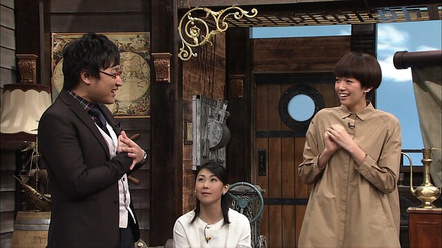 左から南海キャンディーズ山里、古閑美保、佐藤栞里。(c)日本テレビ