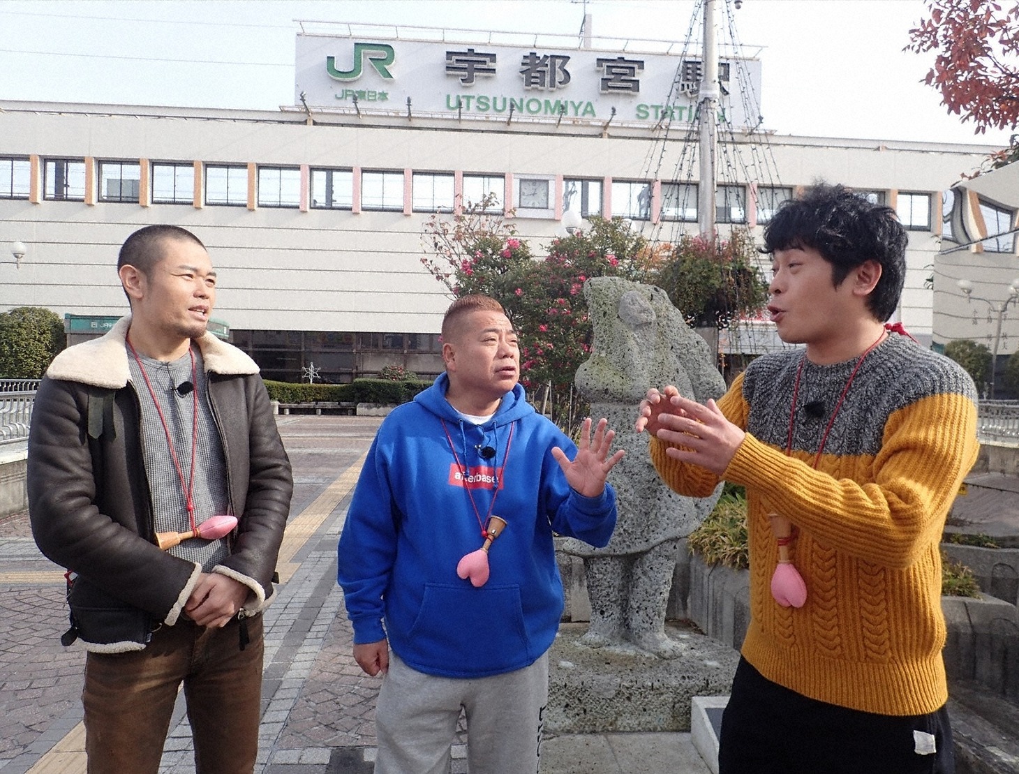 （左から）品川庄司・品川、出川哲朗、流れ星ちゅうえい。(c)CBC