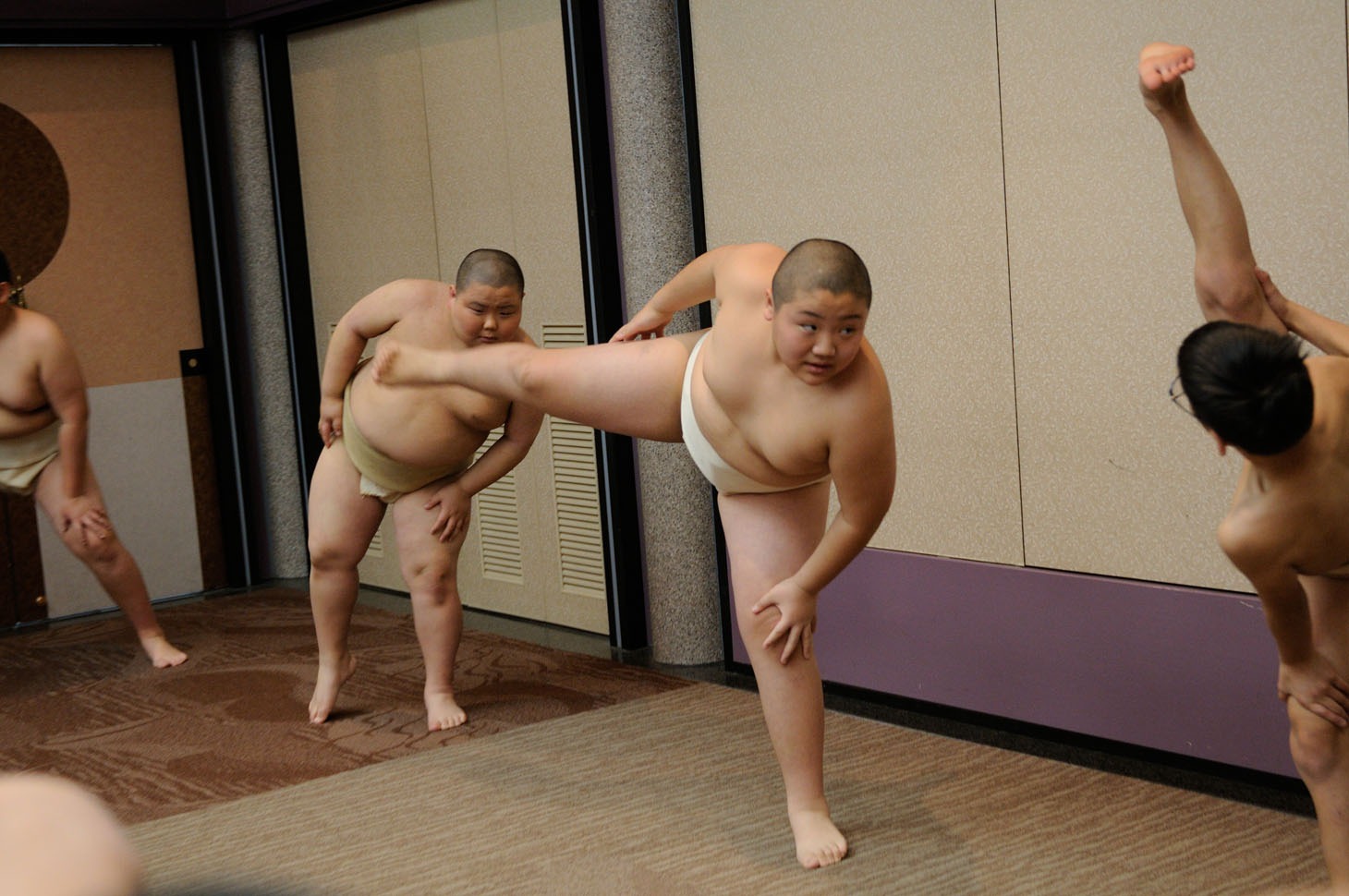 撮影中の様子。