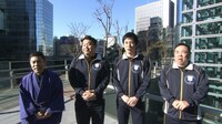左からナインティナイン岡村、花田虎上、高畑裕太、ドランクドラゴン塚地。(c)日本テレビ