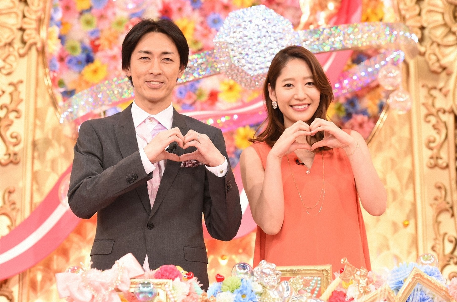 「人生最大のサプライズ プロポーズ大作戦2016」に出演する（左から）ナインティナイン矢部、吉田明世（TBSアナウンサー）。(c)TBS