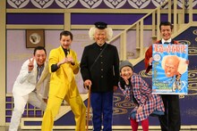 左から伊賀健二、水玉れっぷう隊アキ、辻本茂雄、島田珠代、平山昌雄。