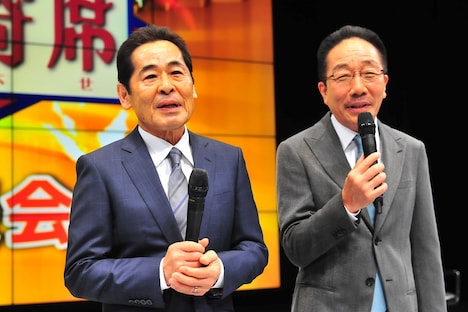 「THE舶来寄席2016」開催会見に出席した中田カウス・ボタン。