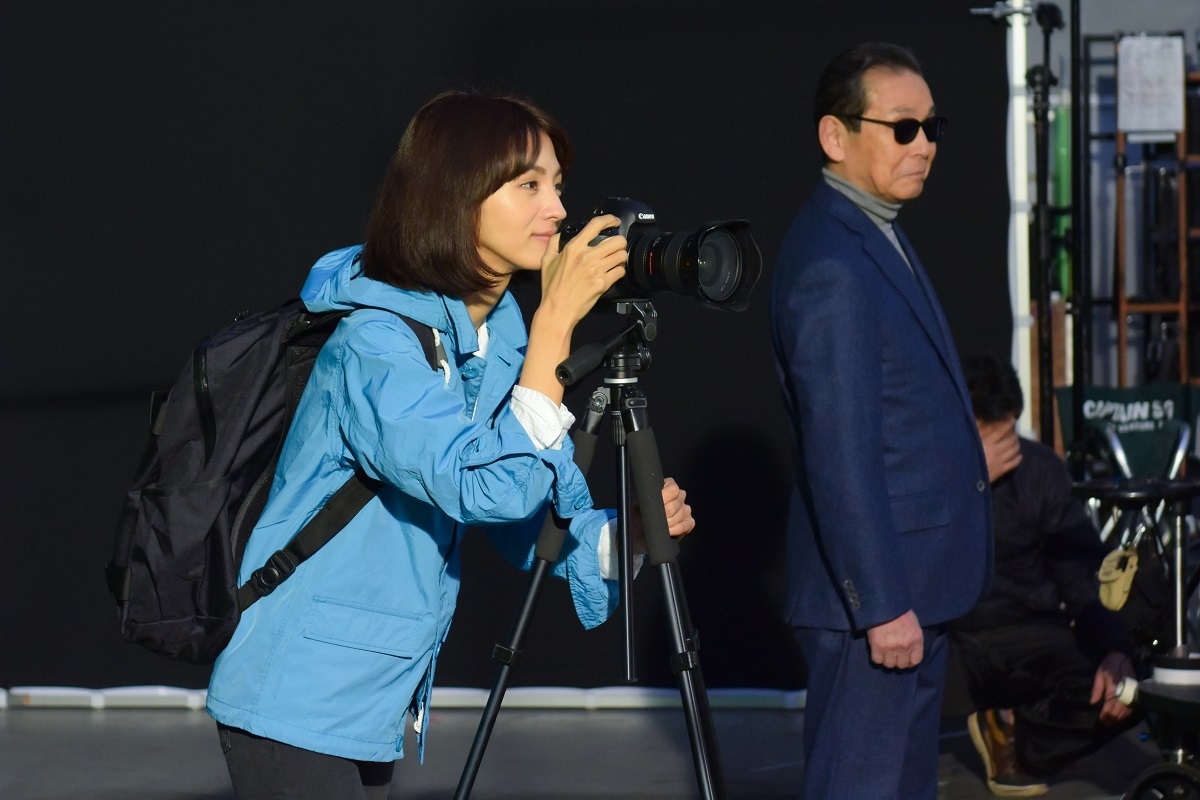 新CM「プレミアム城跡」篇の撮影中のワンシーン。