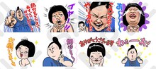LINE公式スタンプ「しゃべるおかずクラブ」のサンプル。