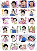 LINE公式スタンプ「しゃべるおかずクラブ」のサンプル。