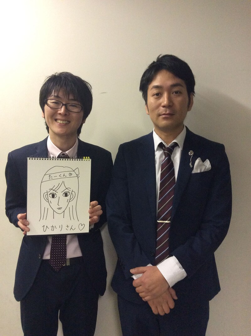 スーパーマラドーナ。左が結婚を発表した田中。右が相方の武智。