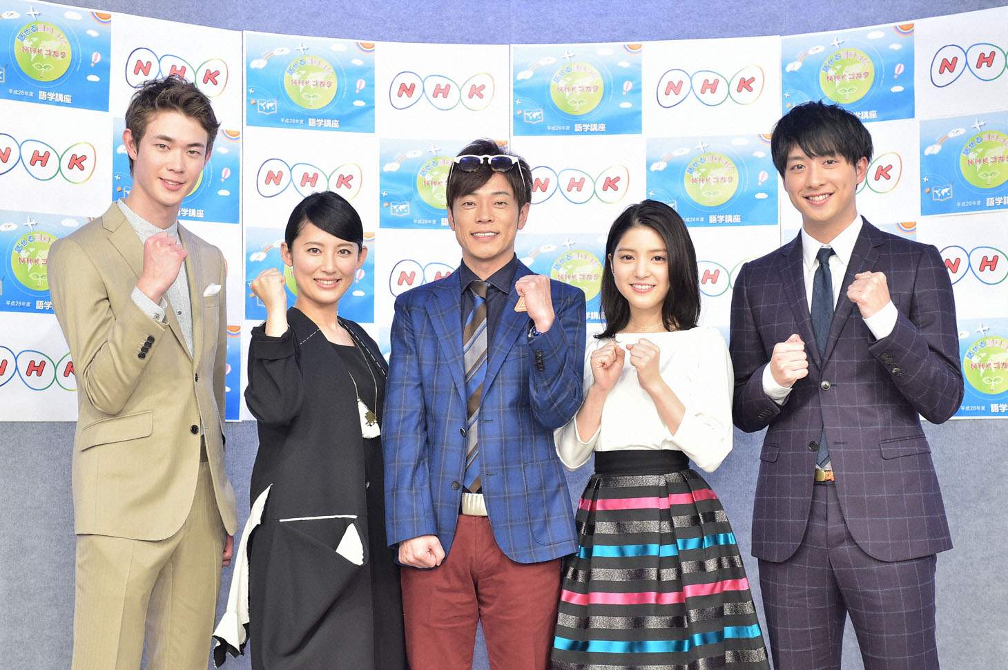 左から宮沢氷魚、福田彩乃、陣内智則、川島海荷、渡部秀。(c)NHK