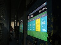 モニターに表示された各自の「ハッスル指数」。