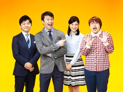 「スッキリ!!」の新MC陣。左から森圭介アナ、加藤浩次、岩本乃蒼アナ、ハリセンボン春菜。(c)日本テレビ