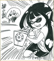 諌山創が「スプラトゥーンぴあ」に寄稿した色紙。(c)諫山創/講談社