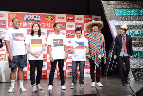 左からマテンロウ・アントニー、あわよくばファビアン、ドラッパ・リロイ太郎、和田昭也、デニス。