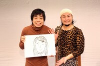 藤田（左）の入籍と東京に拠点を移すことを発表したバンビーノ。